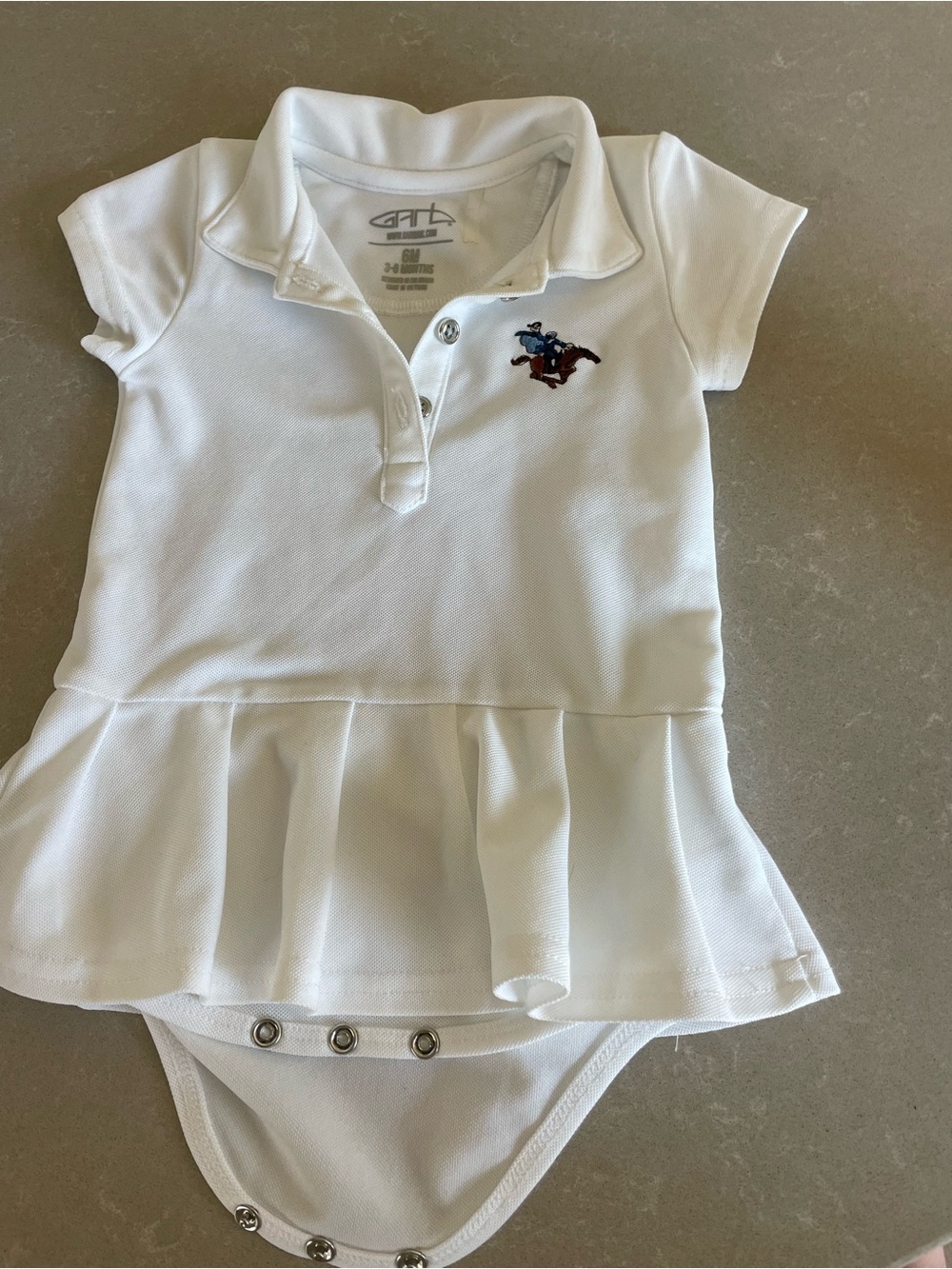 Sleepy Hollow CC Baby Polo Peplum Bodysuit 3-6 month